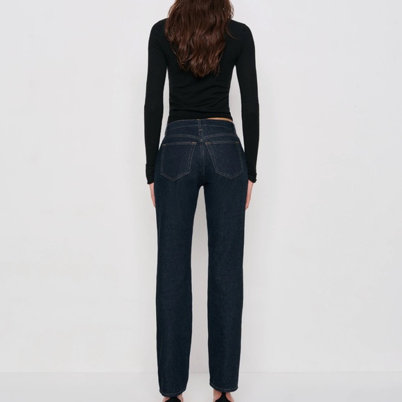 Reformation Greer Mid Rise Straight Long Jeans Blue - Size 25L - Picture 4 of 4